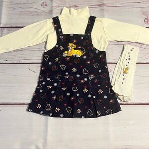 Vintage Disney The Lion King Nala Corduroy Dress & Top with Tights